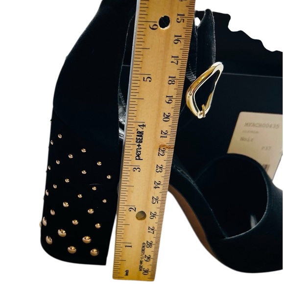 MAJE Paris Studded Block Heel Suede Sandals Heels - Picture 10 of 15